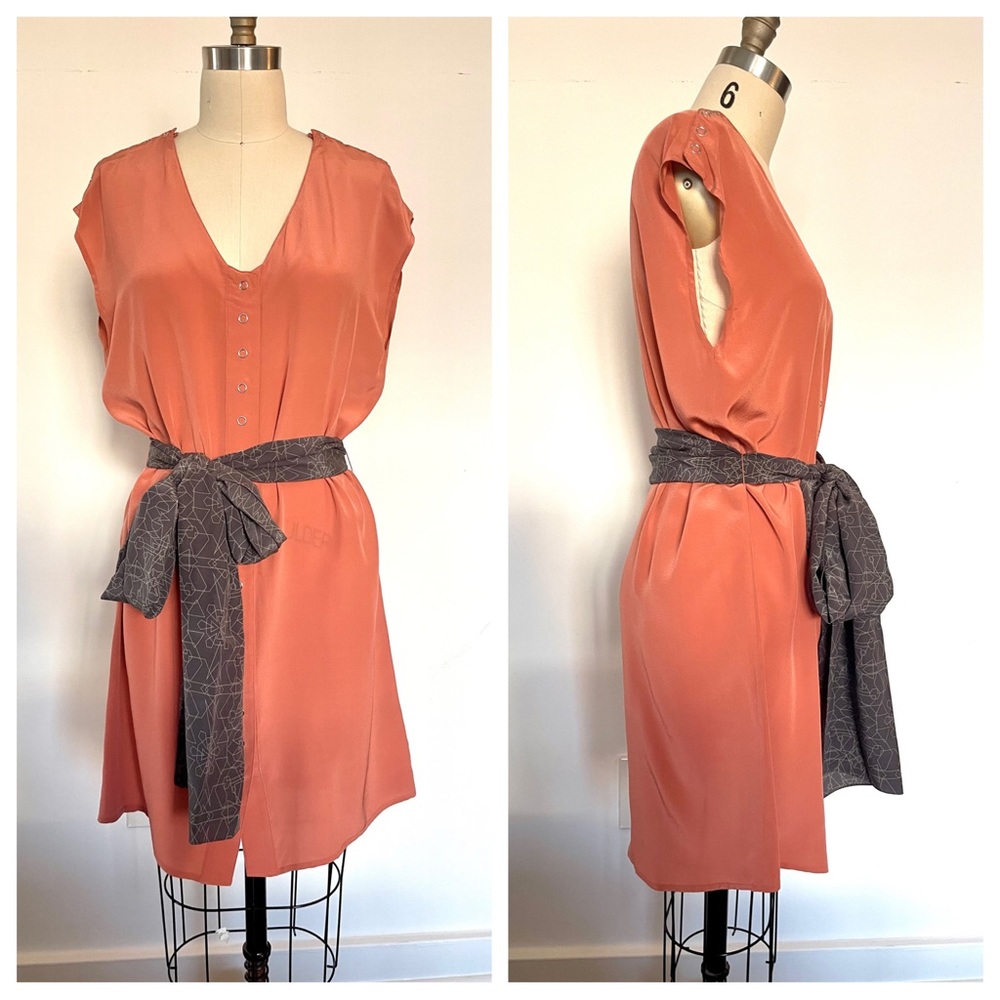 Hayden Harnett silk dress w/ fabric belt